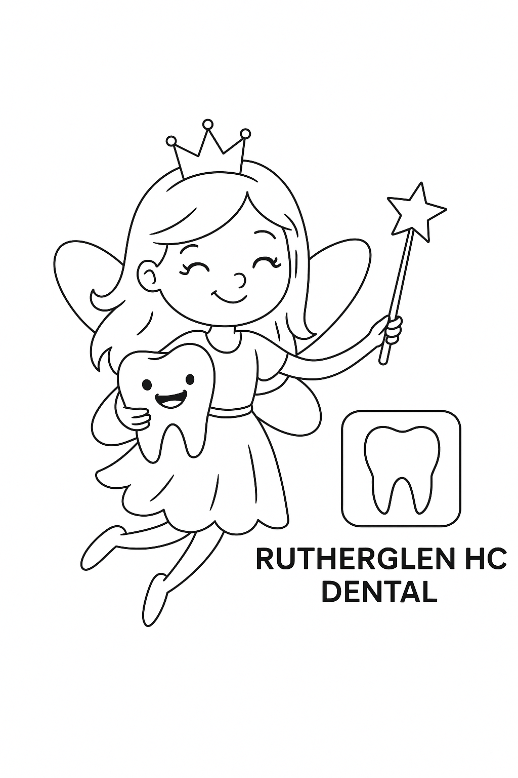 colouring page - toothfairy colouring page - toothfairy